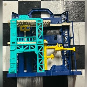 Construction Playset with Crane - Blue and Yellow